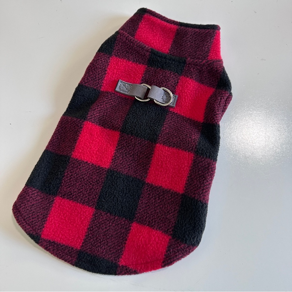 BeautyZoo Plaid and Simple Dog Plaid flannel sweater red black size Small